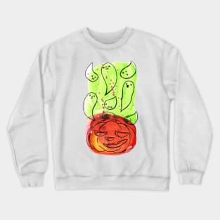 Watercolor Ghosts and Pumpkin Crewneck Sweatshirt